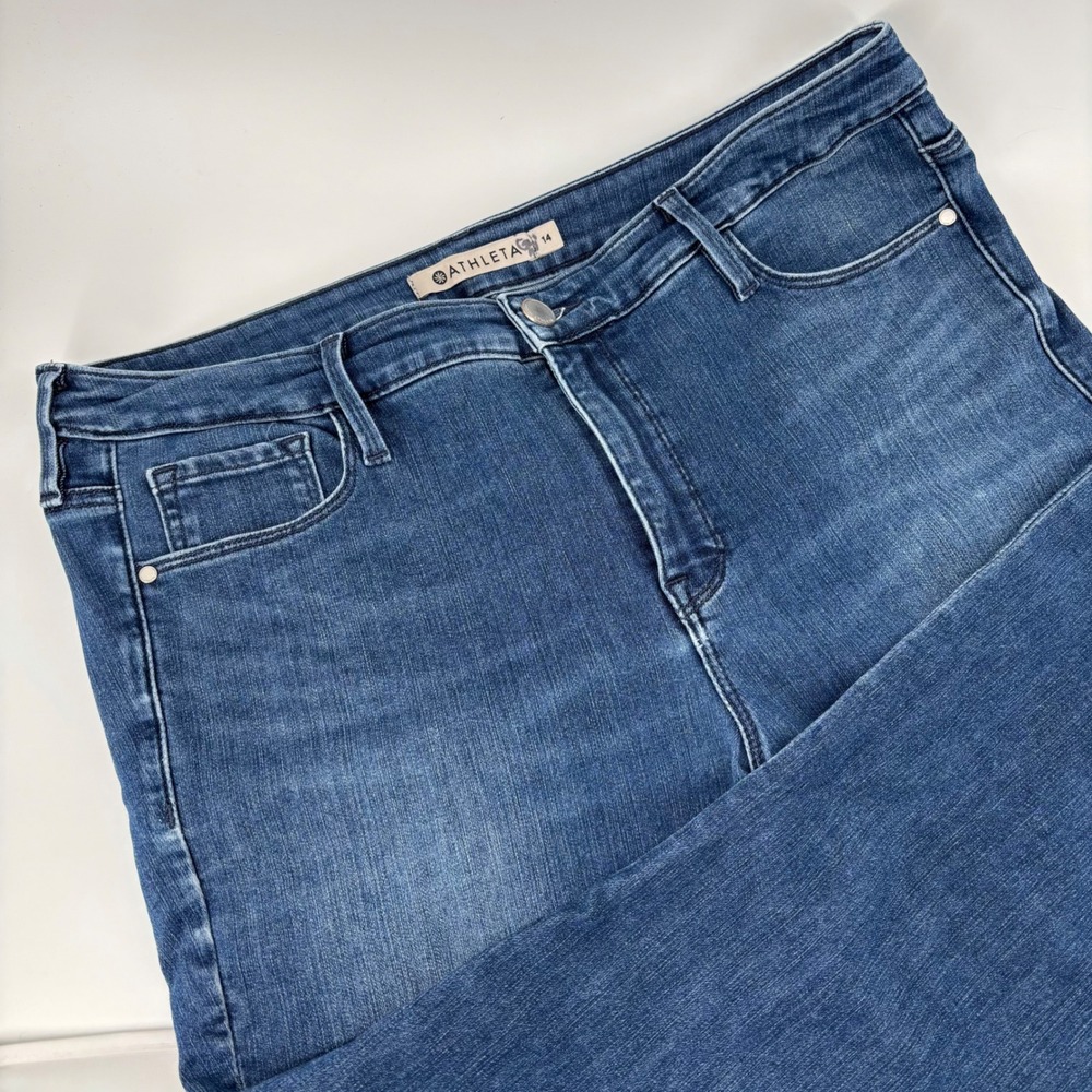 Athleta Women Jeans 14 Blue High Rise Skinny Stretch Denim Athleisure Comfort